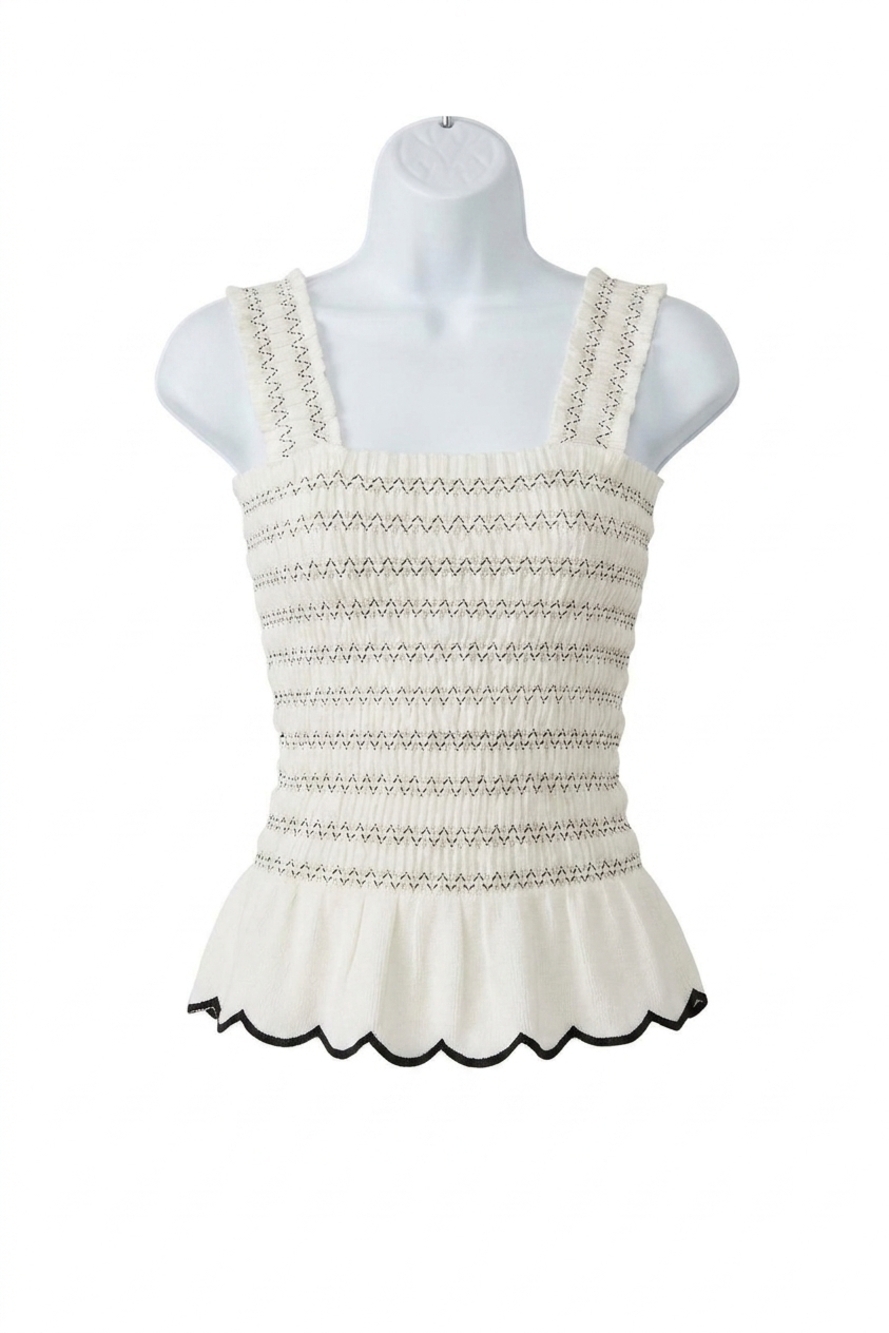 NEW FIFTEEN TWENTY elliot smocked tank top in cream